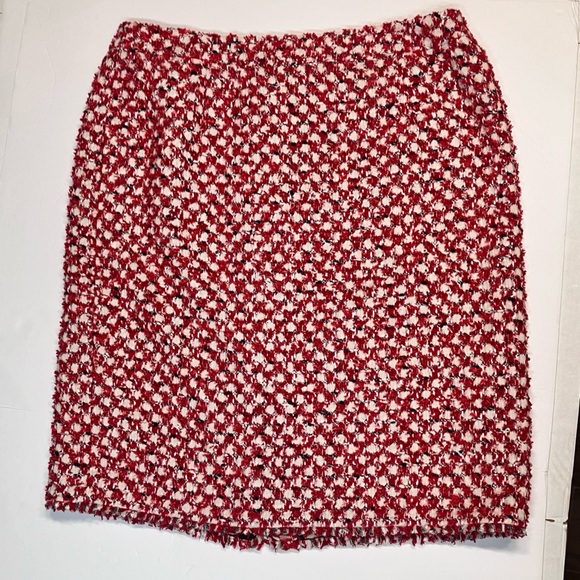 Vintage red tweed Escada skirt size 44 - Picture 10 of 15